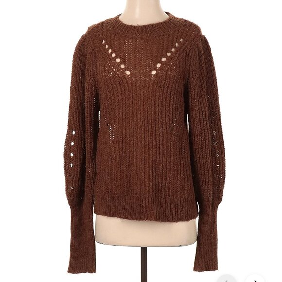 Just pullover sweater, brown sweater, wool, aplaca blend pull over - Picture 1 of 6